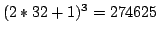 $(2*32+1)^3 = 274625$