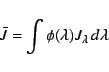 \begin{displaymath}
{\bar J}= \int \phi(\lambda) J_\lambda\,d\lambda
\end{displaymath}