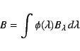 \begin{displaymath}B = \int \phi(\lambda) B_\lambda\,d\lambda \end{displaymath}